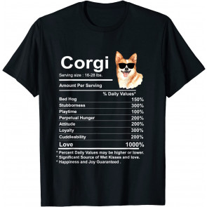 Funny Corgi Facts Nutrition Gift Cardigan Pembroke Corgi Mom T-Shirt