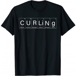 Funny Curling Periodic Elements Nerd Curling Stone T-Shirt