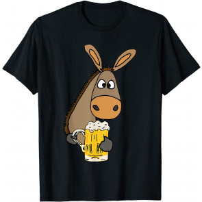 Funny Donkey Drinking Beer T-Shirt