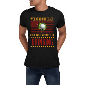 Funny Forecast Golf With A Chance Of Drinking - Copy Present For Birthday,Anniversary,Parents' Day S Black T-Shirt