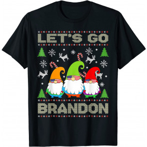 Funny Gnome Let's Go Brandson Brandon Flag Sunglasses T-Shirt
