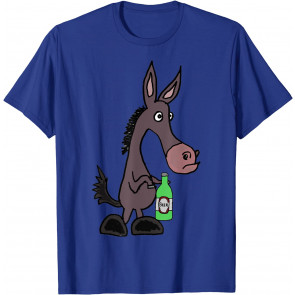 Funny Grumpy Donkey Drinking Beer T-Shirt