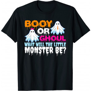 Funny Halloween Booy Or Ghoul Ghost Monster Gender Reveal T-Shirt
