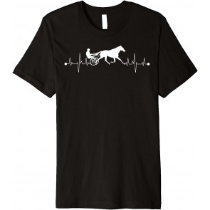 Funny Harness Horse Racing Gift For Men Women Cool Heartbeat T-Shirt