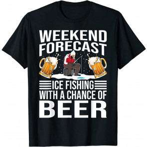 Funny Ice Fishing Gift For Men Women Cool Fishermen Beer T-Shirt