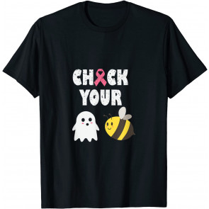 Funny In October, We Wear Pink Halloween Check Your Boos Bee T-Shirt