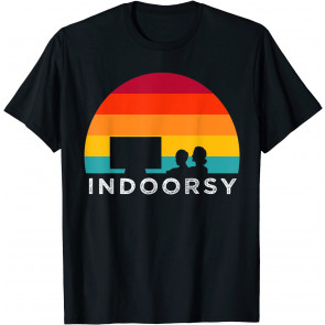 Funny Indoorsy Outdoorsy Ironic Nature Watching TV Meme Gift T-Shirt