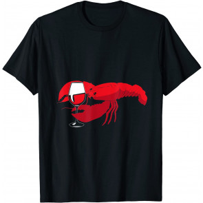 Funny Lobster Drinking Wine T-Shirt
