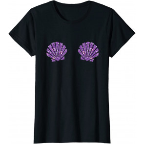 Funny Mermaid Sea Shell Bra Costume T-Shirt
