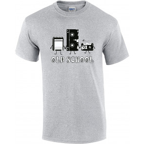 Funny Old School 8 Track Cassette VHS Retro Graphic T-Shirt