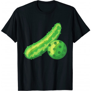 Funny Pickleball Player Cute Pickle Fruit Sport Lover T-Shirt