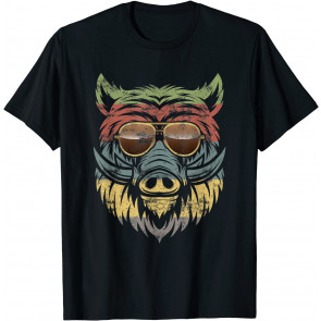 Funny Pig Hog Retro Hunter Men T-Shirt