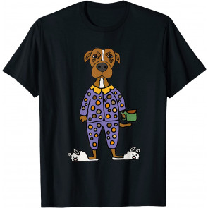 Funny Pit Bull In Polka Dot Pajamas T-Shirt