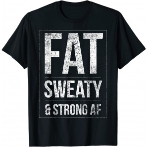 Funny Powerlifter Fat Strongman Powerlifting Strong & Heavy T-Shirt