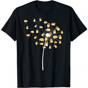 Funny Pug Gift For Men Women Cool Flower Dog Dandelion Lover T-Shirt