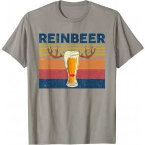 Funny Reinbeer Santa Beer Cup Christmas Drinking Party T-Shirt