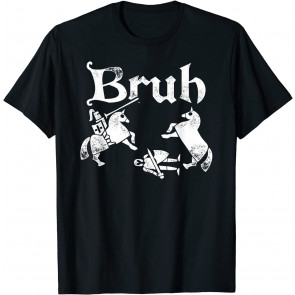 Funny Renfaire Bruh Knight Silhouette Jousting T-Shirt