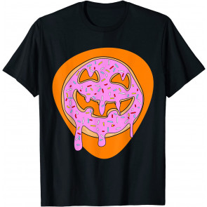 Funny Retro Halloween Kids Food Costume Pumpkin Donut T-Shirt