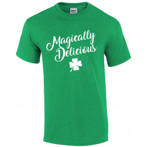 Funny St Patricks Day Magically Delicious Script Graphic T-Shirt
