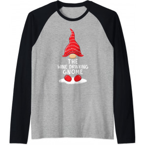 Funny The Wine Drinking Gnome Christmas Pajamas Xmas Holiday T-Shirt