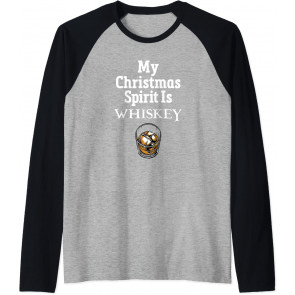 Funny Xmas Drinking Design My Christmas Spirit Is Whiskey T-Shirt
