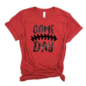 Game Day Distressed BLACK Laces - Football T T-Shirt
