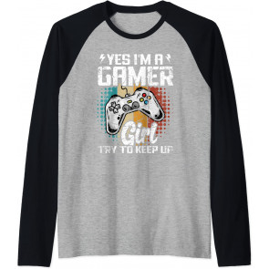 Gamer Girl Try To Keep Up Video Game Retro T-Shirt