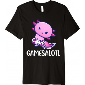Gamesalotl Axolotl Cute Playing Video Game T-Shirt