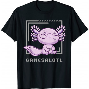 Gamesolotl Axolotl Playing Video Games Walking Fish Gamer T-Shirt