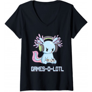 Gamesolotl Axolotl Video Gamer Kawaii Pastel Goth Anime T-Shirt