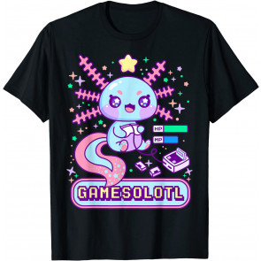 Gamesolotl Gamer Axolotl Kawaii Cute Anime Pastel Goth T-Shirt