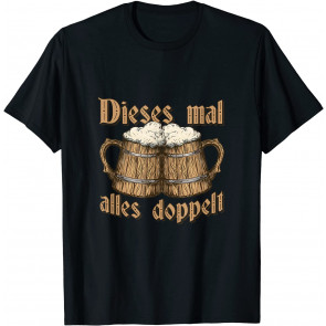 German Beer Drinking Double Draft Wooden Jugs T-Shirt