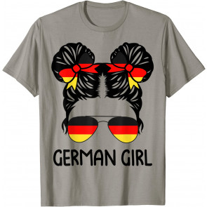 German Girl Messy Hair Germany Pride Patriotic Gift Kids T-Shirt