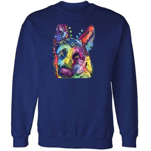 German Shepherd - Dean Russo Dog Modern Art - Fleece Sweat T-Shirt