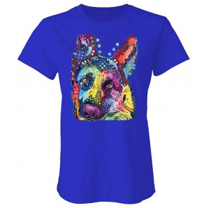 German Shepherd - Dean Russo Dog Modern Art - Ladies Cotton T-Shirt
