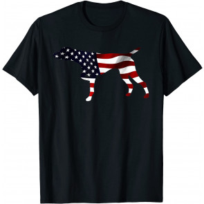 German Shorthaired Pointer GSP Dog Patriotic Flag America T-Shirt