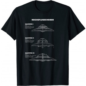 German WW2 UFO Craft Haunebu Vril Reichsflugscheibe Diagram T-Shirt