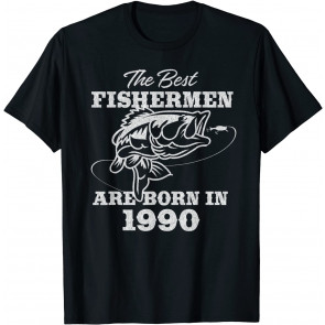 Gift For 31 Year Old: Fishing Fisherman 1990 31st Birthday T-Shirt