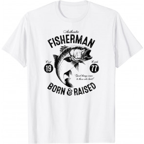 Gift For 43 Year Old Fisherman: Fishing 1977 43rd Birthday T-Shirt