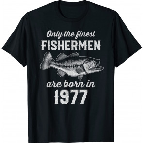 Gift For 43 Year Old: Fishing Fisherman 1977 43rd Birthday T-Shirt