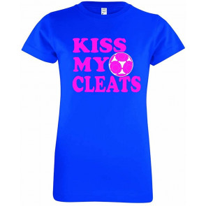 Girls Soccer Kiss My Cleats Kids Soccer Ball Sports Team Athletic T-Shirt