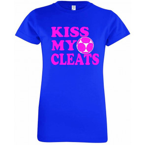 Girls Soccer Kiss My Cleats Kids Soccer Ball Sports Team Athletic T-Shirt