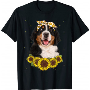 Girls Women Mom Bernese Mountain Dog Sunflower Gift T-Shirt