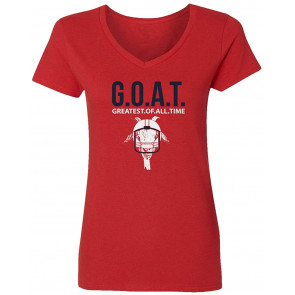 Goat - Greatest Of All Time Player Fan New England Football Womens Vneck T-Shirt