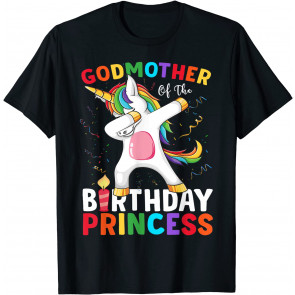 Godmother Of The Birthday Princess Unicorn Dabbing  T-Shirt