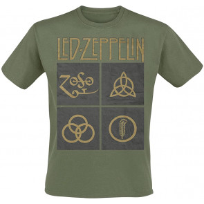 Gold Symbols In Square Slim Fit T-Shirt