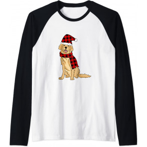 Golden Retriever Buffalo Plaid Retriever Dog Lover Christmas T-Shirt