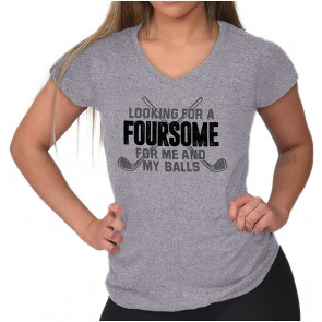 Golfing Offensive Humor Golfer Womens Petite V-Neck T-Shirt