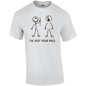 I've Got Your Back Stick Figure Printed T-Shirt