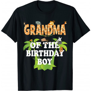 Grandma Of The Birthday Boy Zoo Theme Animal Party T-Shirt